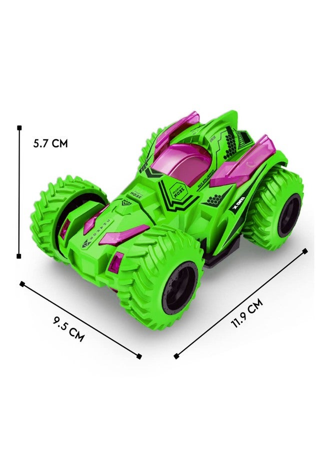 Marmik Pull Along Back Rotating Stunt Car Truck Friction Powered Toys Push Go Truck for Toddlers Kids Gift (Green) - Image 2